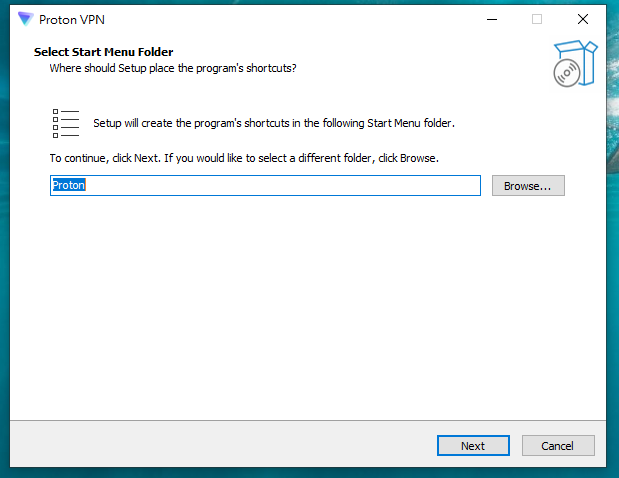 步驟 2 - 選擇開始功能表資料夾
