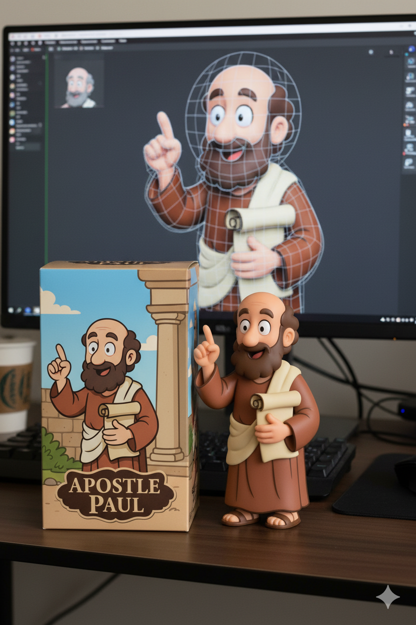 Figurine of Paul the Apostle on a desk